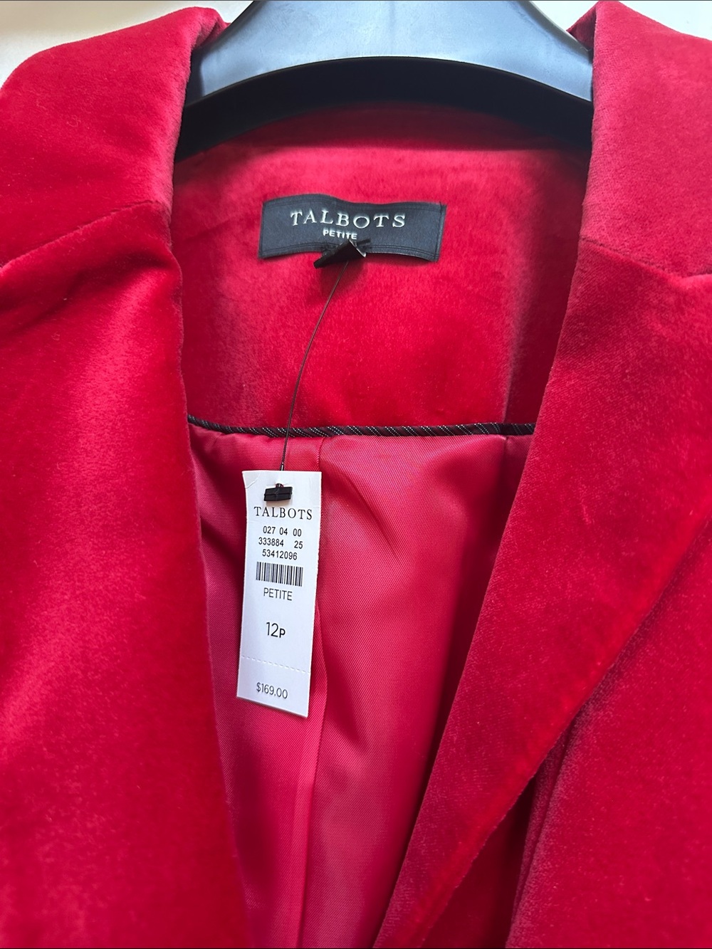 Talbots Red Velvet Single-Button Blazer - Picture 2 of 4